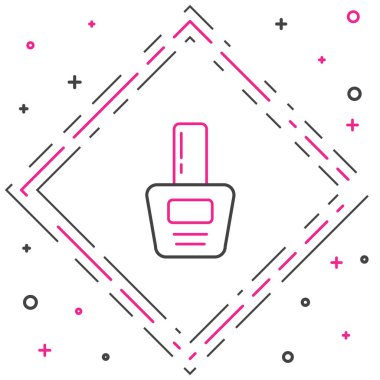 Beyaz arka planda tırnak cilası ikonu izole edildi. Renkli taslak konsepti. Vektör İllüstrasyonu.