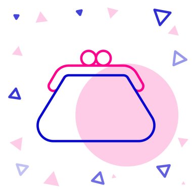 Hat debriyaj çantası simgesi beyaz arkaplanda izole edildi. Kadın el çantası. Renkli taslak konsepti. Vektör İllüstrasyonu.