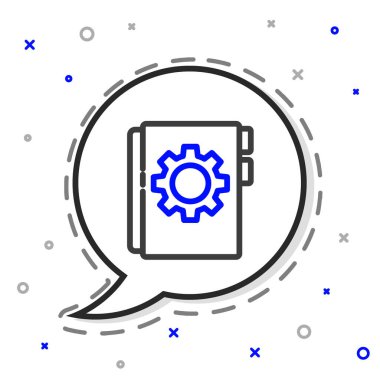 Satır Kullanıcı elle simgesi beyaz arkaplanda izole edildi. Kullanıcı rehberi kitabı. Talimat işareti. Kullanmadan önce oku. Renkli taslak konsepti. Vektör İllüstrasyonu.