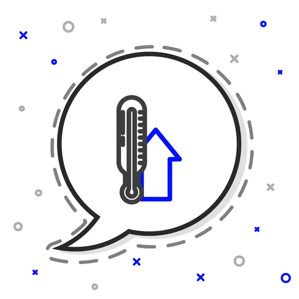 Zeilenmeteorologie Thermometer Messsymbol Isoliert Auf Weißem Hintergrund Thermometer Die Heißes — Stockvektor