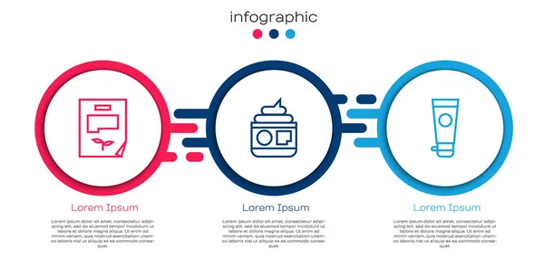 Набор Листа Документ Крем Лосьон Косметической Трубки Бизнес Инфографический Шаблон — стоковый вектор