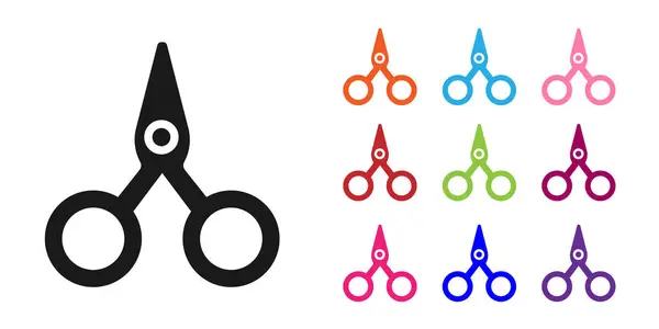 Black Scissors Symbol Isoliert Auf Weißem Hintergrund Schneidwerkzeugschild Setzen Sie — Stockvektor