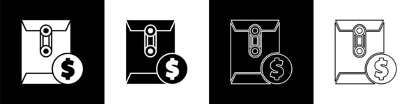 Set Sobre Con Icono Símbolo Dólar Moneda Aislado Sobre Fondo — Vector de stock
