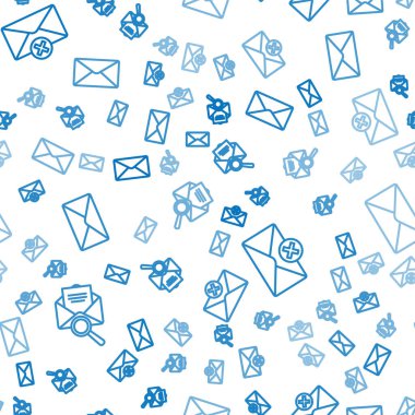 Zarfı büyüteçle kaplayın, zarfı silin ve zarfı pürüzsüz desenle kaplayın. Vektör.