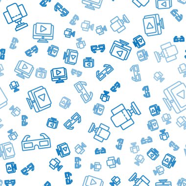 3D sinema gözlükleri, Direktör koltuğu ve çevrimiçi video oynatma düzeni. Vektör.