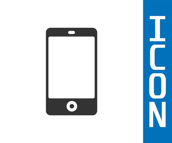 Smartphone gris, icono del teléfono móvil aislado sobre fondo blanco. Ilustración vectorial — Vector de stock