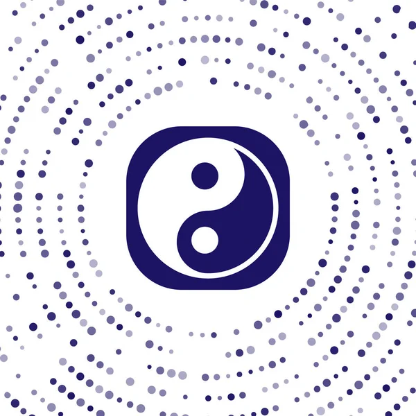 Yin Yang bleu symbole de l'harmonie et l'icône de l'équilibre isolé sur fond blanc. Cercle abstrait points aléatoires. Illustration vectorielle — Image vectorielle