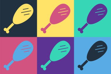 Pop art Tavuk budu ikonu renk arkaplanında izole edildi. Tavuk budu. Vektör İllüstrasyonu