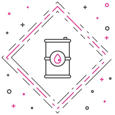 Varil yağı ikonu beyaz arkaplanda izole edildi. Renkli taslak konsepti. Vektör İllüstrasyonu