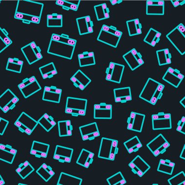 Çizgi Grafik tableti simgesi siyah arkaplanda izole edilmiş. Vektör İllüstrasyonu