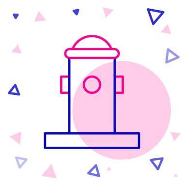 Beyaz arkaplanda izole edilmiş çizgi yangın musluğu simgesi. Renkli taslak konsepti. Vektör İllüstrasyonu