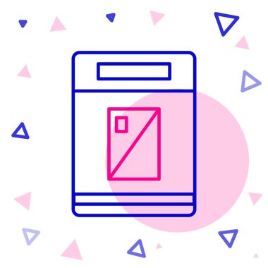 Line Cigarettes paket kutusu simgesi beyaz arkaplanda izole edildi. Sigara paketleri. Renkli taslak konsepti. Vektör İllüstrasyonu