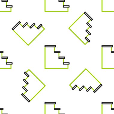 Çizgi Merdiveni simgesi beyaz arkaplanda izole edilmiş kusursuz desen. Vektör İllüstrasyonu