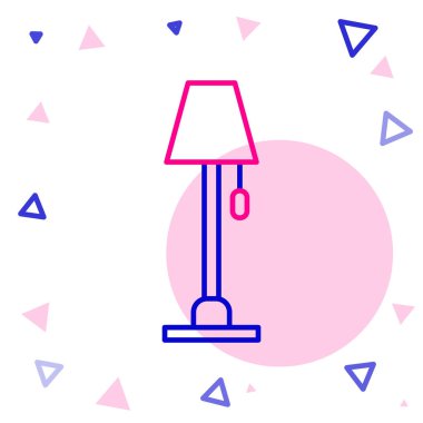 Satır lambası simgesi beyaz arkaplanda izole edildi. Renkli taslak konsepti. Vektör İllüstrasyonu