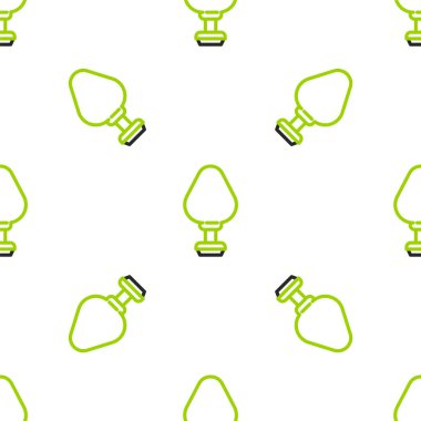 Line Anal plug icon isolated seamless pattern on white background. Butt plug sign. Fetish accessory. Sex toy for men and woman. Vector Illustration