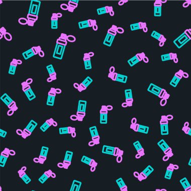 Çizgi parfüm ikonu siyah arkaplanda izole edilmiş kusursuz desen. Vektör İllüstrasyonu