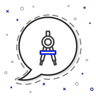 Çizgi Çizme pusula simgesi beyaz arkaplanda izole edildi. Pusula işareti. Çizim ve eğitim araçları. Geometrik alet. Renkli taslak konsepti. Vektör İllüstrasyonu