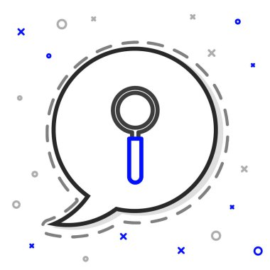 Beyaz arkaplanda izole edilmiş çizgi büyüteç simgesi. Arama, odaklanma, yakınlaştırma, iş sembolü. Renkli taslak konsepti. Vektör İllüstrasyonu