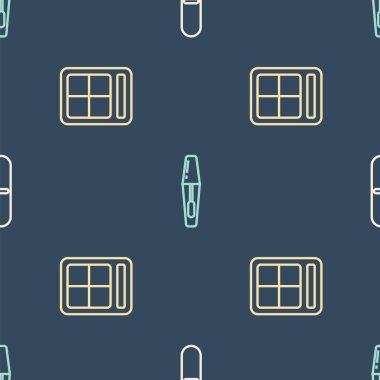 Çizgi çivi dosyasını, Göz farı paletini ve Mascara fırçasını pürüzsüz desende ayarla. Vektör