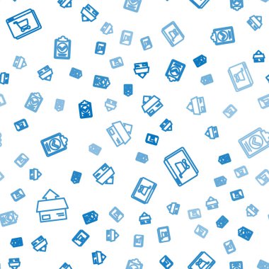 Satır Karton karton kutu, çevrimiçi alışveriş ekranı ve dağıtım listesi panosunun doğrulanmasını pürüzsüz desen üzerine ayarla. Vektör