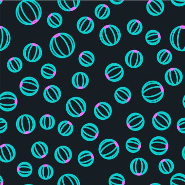 Line Beach top ikonu siyah arka planda izole edilmiş kusursuz desen. Vektör İllüstrasyonu