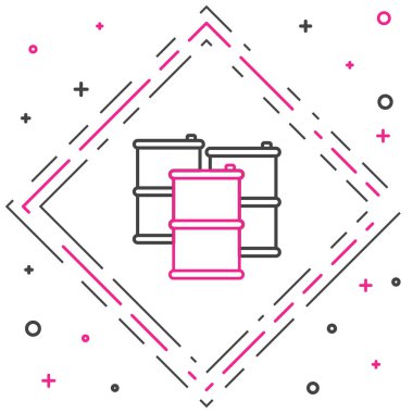 Varil yağı ikonu beyaz arkaplanda izole edildi. Renkli taslak konsepti. Vektör İllüstrasyonu