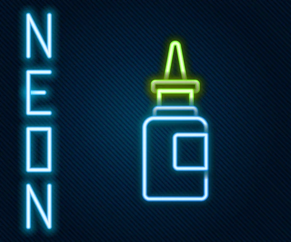 Leuchtende Neon-Linie Flasche Nasenspray Symbol isoliert auf schwarzem Hintergrund. Buntes Rahmenkonzept. Vektorillustration — Stockvektor