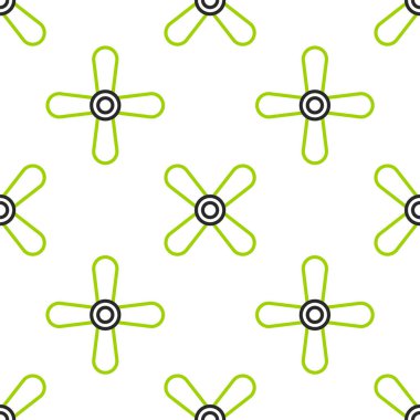 Çizgi Düzlemi simgesi beyaz arkaplanda izole edilmiş kusursuz desen. Klasik uçak pervanesi. Vektör İllüstrasyonu