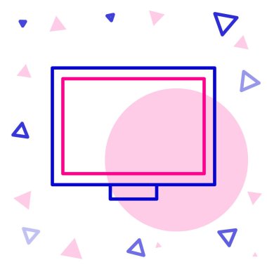 Masa simgesindeki çizgi çerçevesi beyaz arkaplanda izole edildi. Renkli taslak konsepti. Vektör İllüstrasyonu