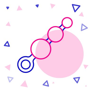 Beyaz arkaplanda çizgi anal boncuk simgesi izole edildi. Anal taşak işareti. Fetiş aksesuarı. Erkekler ve kadınlar için seks oyuncağı. Renkli taslak konsepti. Vektör İllüstrasyonu