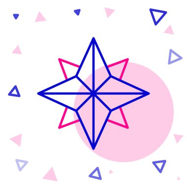 Çizgi Rüzgârı simgesi beyaz arkaplanda izole edildi. Seyahat için pusula simgesi. Navigasyon tasarımı. Renkli taslak konsepti. Vektör İllüstrasyonu