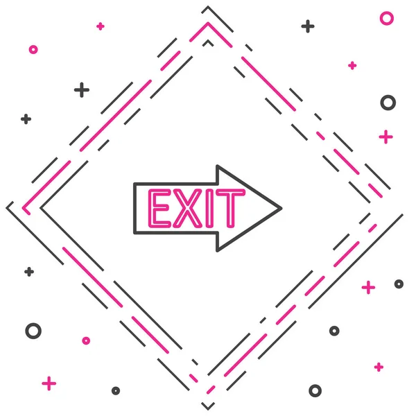 Line Fire exit ikon elszigetelt fehér háttérrel. Tűzriadó ikon. Színes vázlat koncepció. Vektorillusztráció — Stock Vector