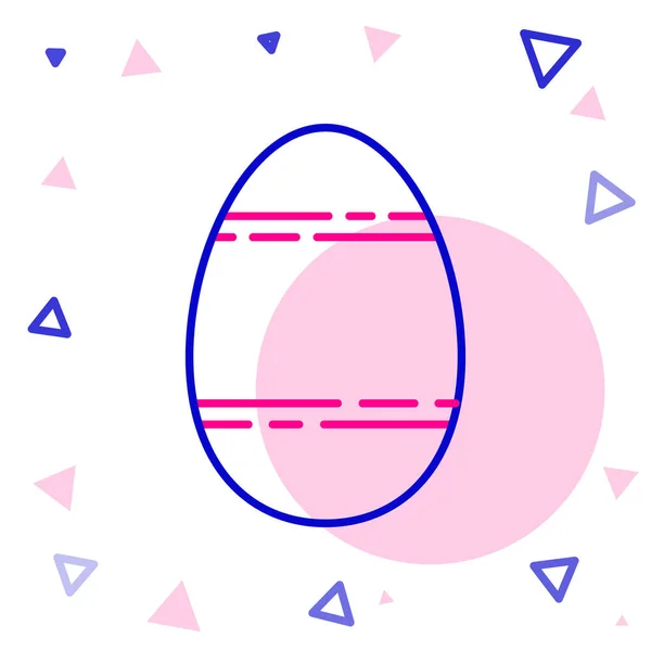 Icono de huevo de Pascua de línea aislado sobre fondo blanco. Feliz Pascua. Concepto de esquema colorido. Ilustración vectorial — Archivo Imágenes Vectoriales