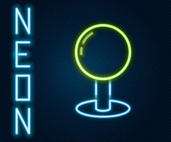 Leuchtende Leuchtschrift Push-Pin-Symbol isoliert auf schwarzem Hintergrund. Daumen drücken. Buntes Rahmenkonzept. Vektorillustration — Stockvektor