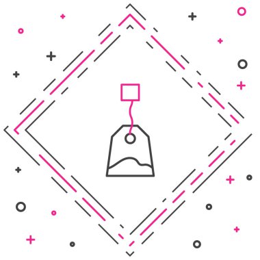 Çay poşeti simgesi beyaz arkaplanda izole edildi. Renkli taslak konsepti. Vektör İllüstrasyonu