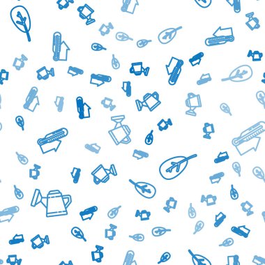 Çizgi Sulama kutusu, Yaprak ya da Yaprak ve Meteoroloji termometresini kusursuz desen üzerine ayarla. Vektör