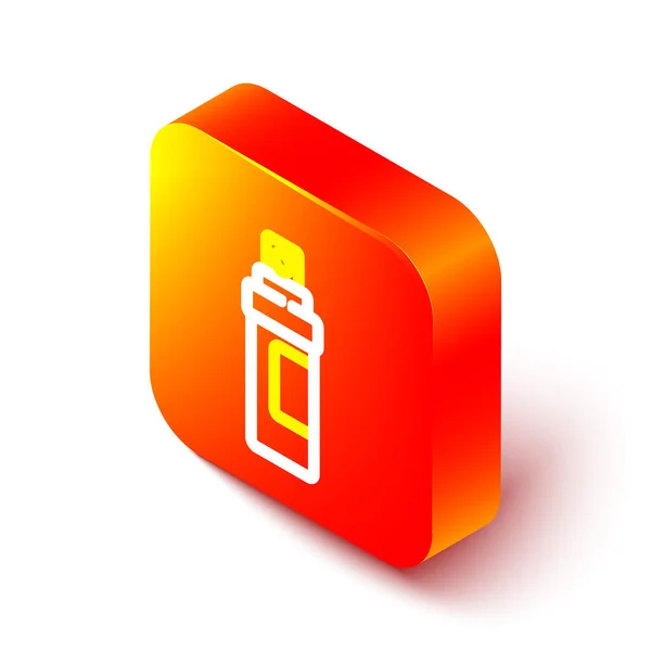 Izometrická čára Ikona parfému izolovaná na bílém pozadí. Oranžový knoflík. Vektorová ilustrace — Stockový vektor