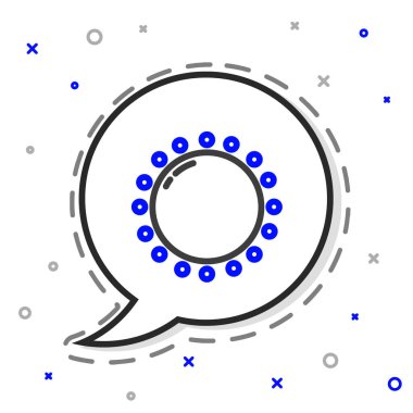 Çizgi Sun simgesi beyaz arkaplanda izole edildi. Yaz sembolü. Güneşli bir gün. Renkli taslak konsepti. Vektör İllüstrasyonu.