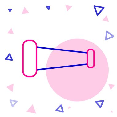 Çizgi Endüstrisi metalik boru ikonu beyaz arka planda izole edildi. Tesisat boru hattının farklı şekillerde parçaları. Renkli taslak konsepti. Vektör İllüstrasyonu.