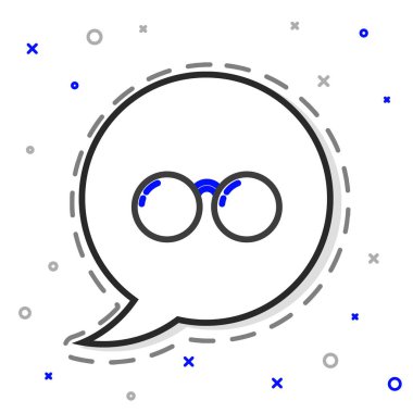 Çizgi Gözlüğü simgesi beyaz arkaplanda izole edildi. Gözlük çerçevesi sembolü. Renkli taslak konsepti. Vektör İllüstrasyonu.