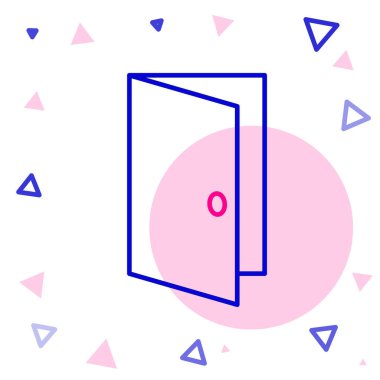 Satır kapatılmış kapı simgesi beyaz arkaplanda izole edildi. Renkli taslak konsepti. Vektör İllüstrasyonu.