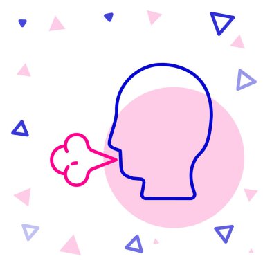 Hat adamı öksürük ikonu beyaz arka planda izole edildi. Viral enfeksiyon, grip, grip, soğuk algınlığı semptomları. Tüberküloz, kabakulak, boğmaca. Renkli taslak konsepti. Vektör İllüstrasyonu..