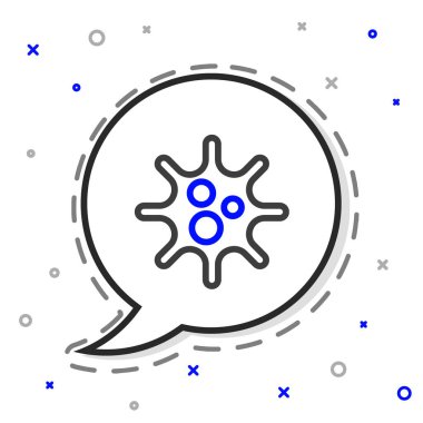 Beyaz arkaplanda çizgi virüsü simgesi izole edildi. Corona virüsü 2019-nCoV. Bakteri ve mikroplar, hücre kanseri, mikrop, mantar. Renkli taslak konsepti. Vektör İllüstrasyonu.