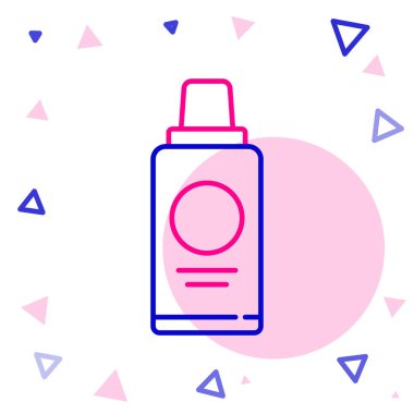 Beyaz arka planda izole edilmiş bir şampuan ikonu çizgisi. Renkli taslak konsepti. Vektör İllüstrasyonu.