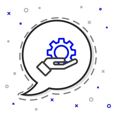 El simgesindeki satır ayarları beyaz arkaplanda izole edildi. Renkli taslak konsepti. Vektör İllüstrasyonu.