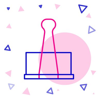 Satır Binder klips simgesi beyaz arkaplanda izole edildi. Ataç. Renkli taslak konsepti. Vektör İllüstrasyonu.