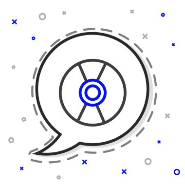 Satır CD veya DVD disk simgesi beyaz arkaplanda izole edildi. Küçük disk işareti. Renkli taslak konsepti. Vektör İllüstrasyonu.