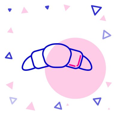 Croissant çizgisi simgesi beyaz arkaplanda izole edildi. Renkli taslak konsepti. Vektör İllüstrasyonu.