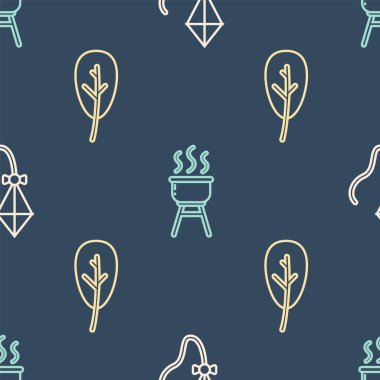 Kite, Leaf ya da Leaf ve Barbekü ızgaralarını kusursuz bir şekilde ayarlayın. Vektör.