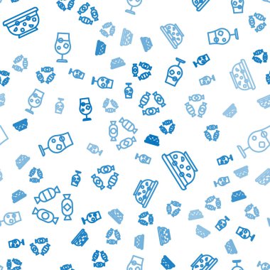 Sıra Candy, kaseye karışık punç, kokteyl ve alkollü içecek. Vektör.